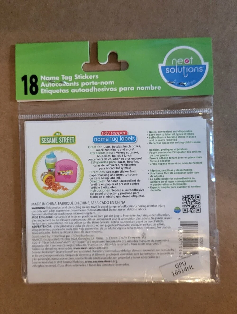 NEW Neat Solutions 123 Sesame Street Elmo Name Tag Stickers